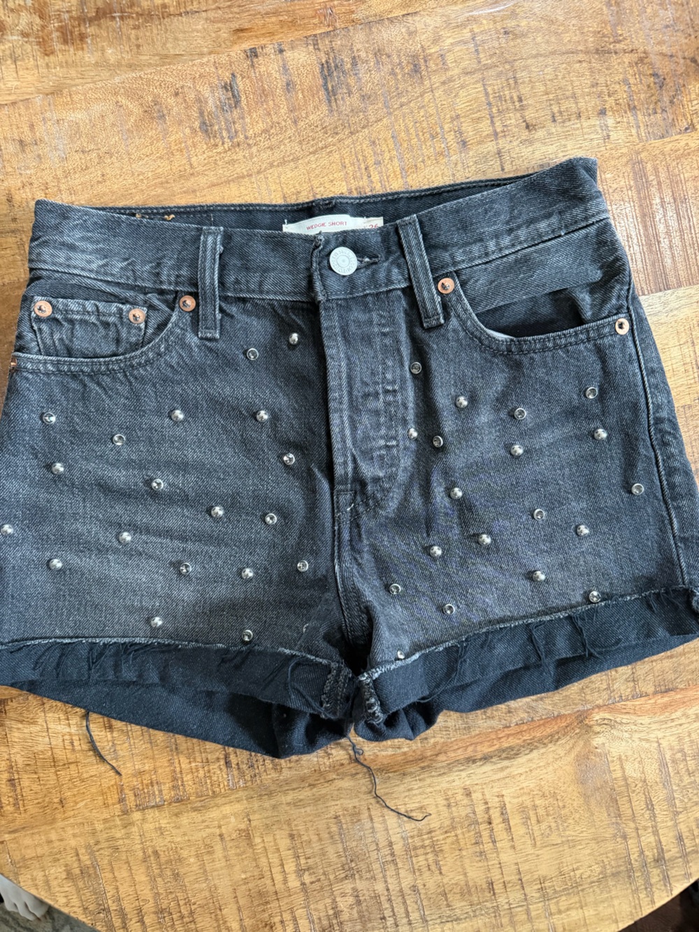 Levi's 501 Black Studded Women's Denim Shorts